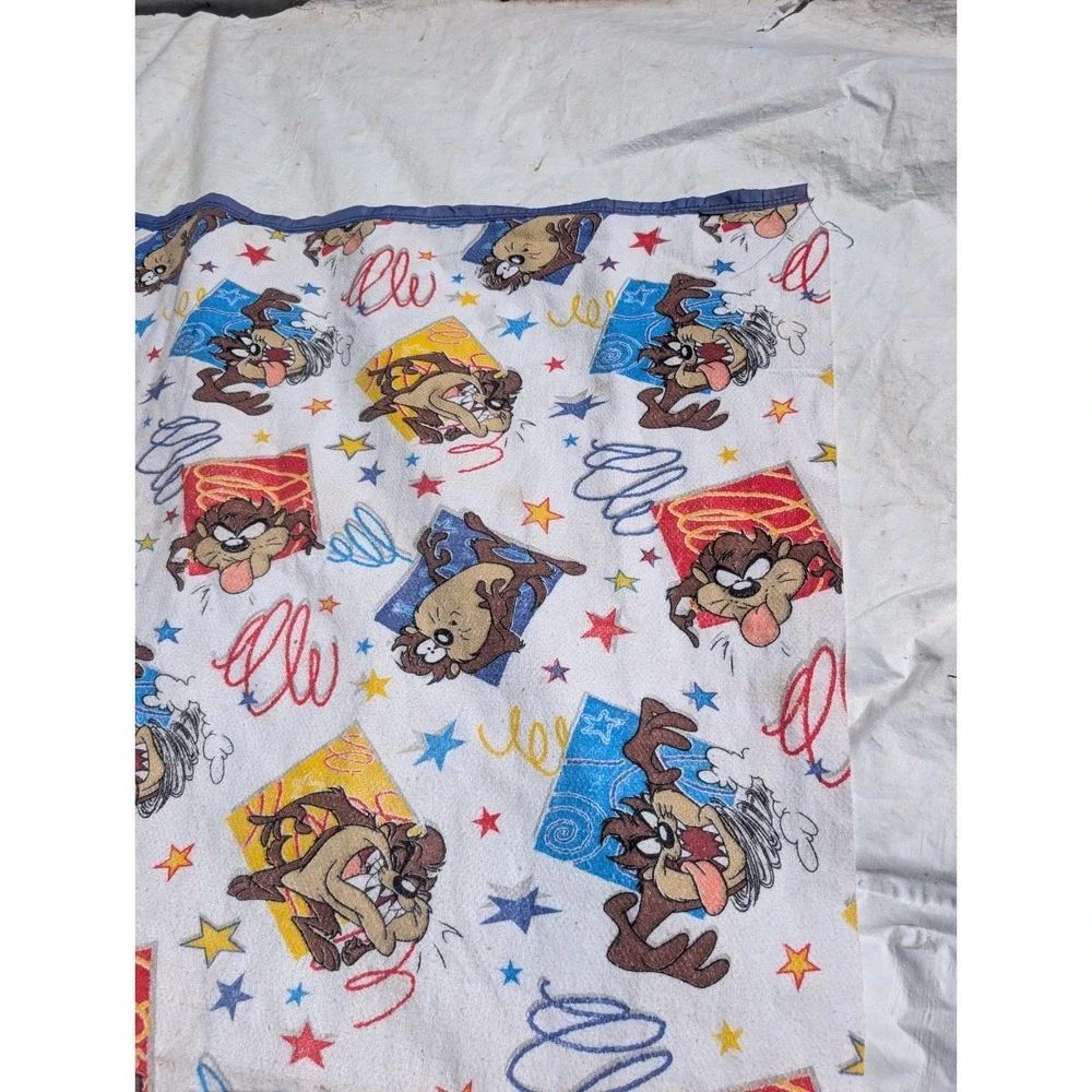 Vintage 1996 Looney Toons Taz Tazmanian Devil Comforter Blanket 72